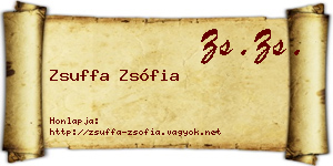 Zsuffa Zsófia névjegykártya
